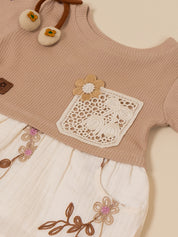 Baby Girls Floral Applique Tunic Top & Leggings Set
