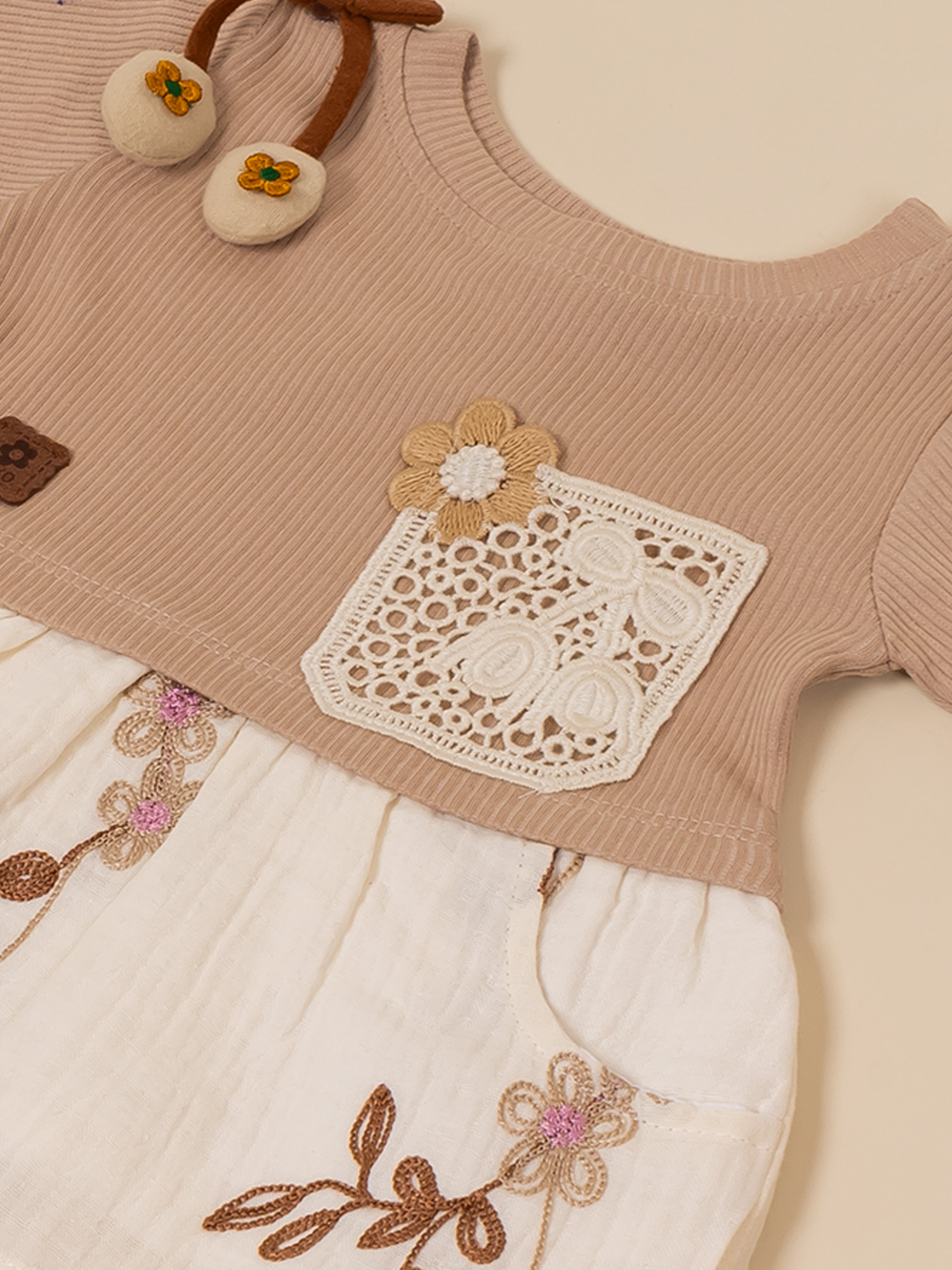 Baby Girls Floral Applique Tunic Top & Leggings Set