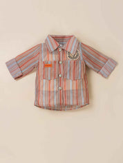Girls Striped Jacket, Graphic Tee & Denim Shorts Set
