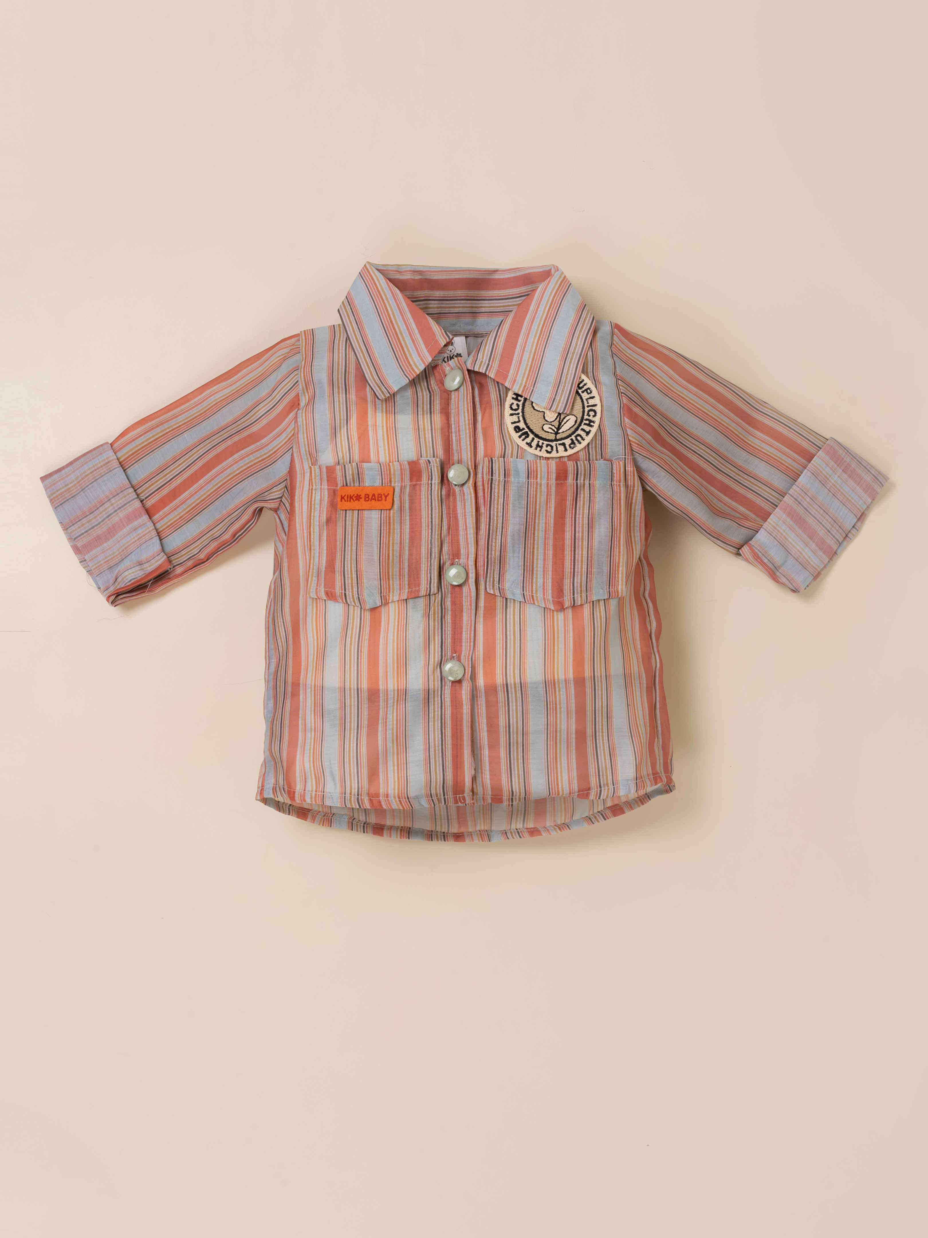 Girls Striped Jacket, Graphic Tee & Denim Shorts Set