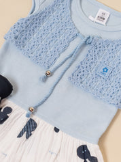 Baby Girls Crochet Style Frock with Panty Set