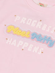 Girls Flower Applique T-Shirt & Denim Shorts Set