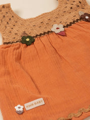 Girls Fancy Crochet Frock with Panty