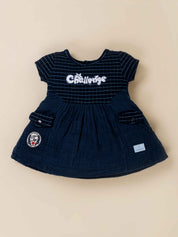 Girls' Indigo Knitted Frock with Matching Panty