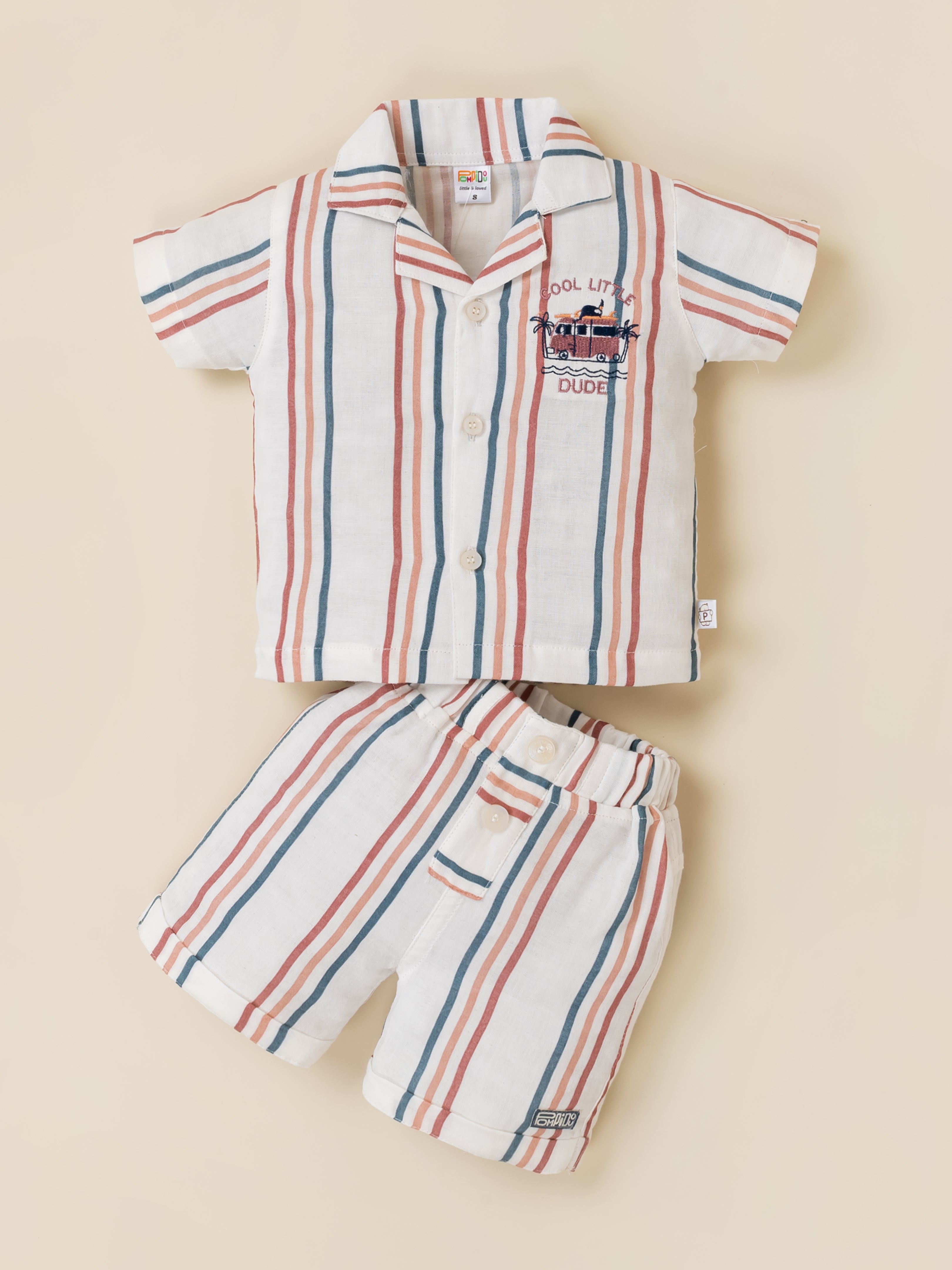 Baby Boys Striped Resort Shirt & Shorts Set