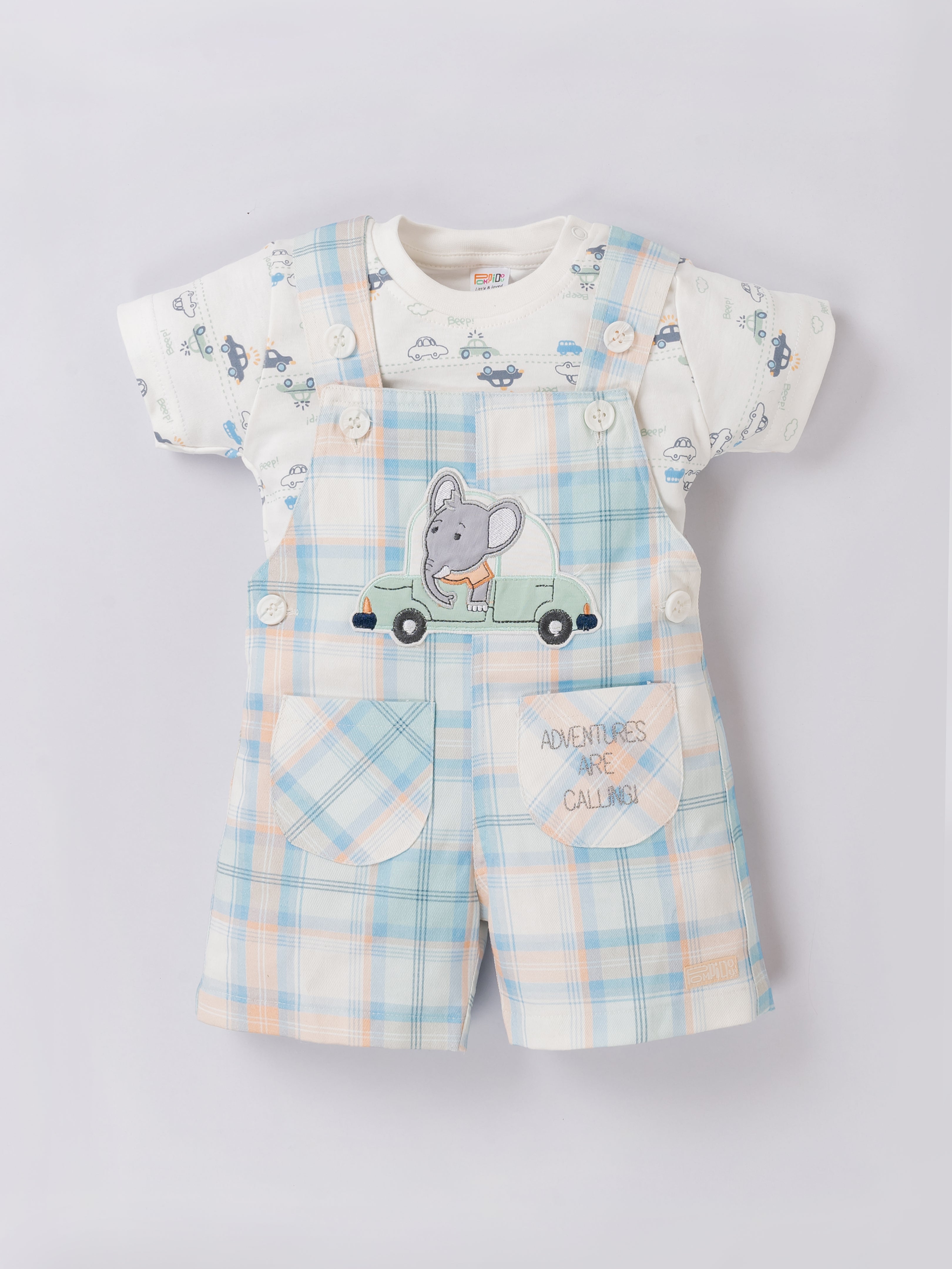 Half Sleeves Dungree For Baby Boys