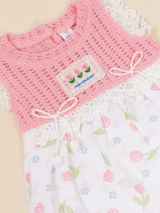 Baby Girls Sleeveless Floral Frock  with Panty Set