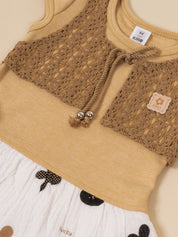 Baby Girls Crochet Style Frock with Panty Set