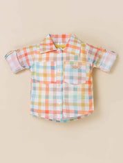 Girls' Shirt with inner and Cotton Shorts Set