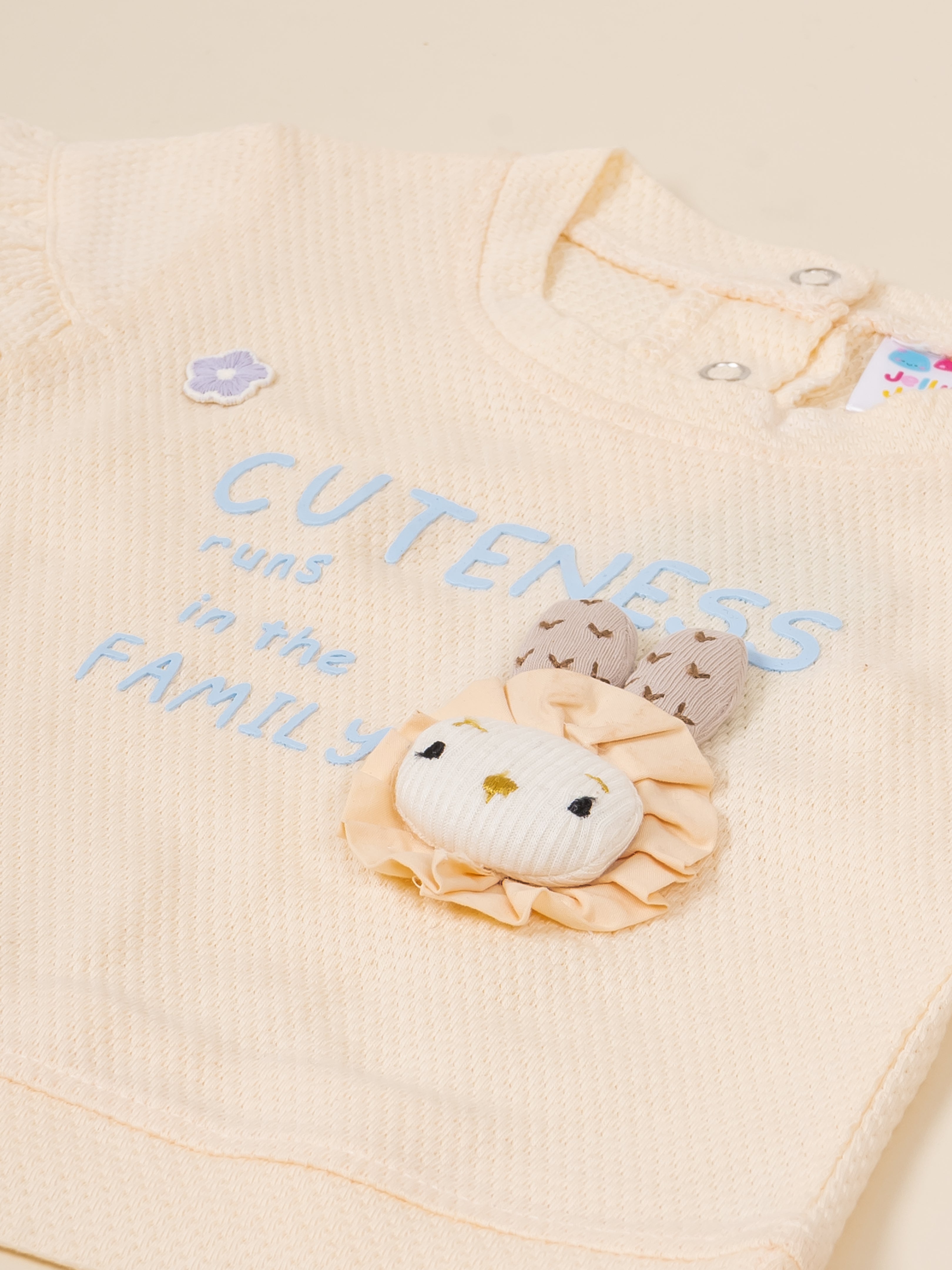 Baby Girl Cotton Top & Printed Shorts Set