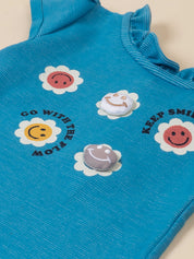 Baby Girl Cord Top & Printed Shorts Set