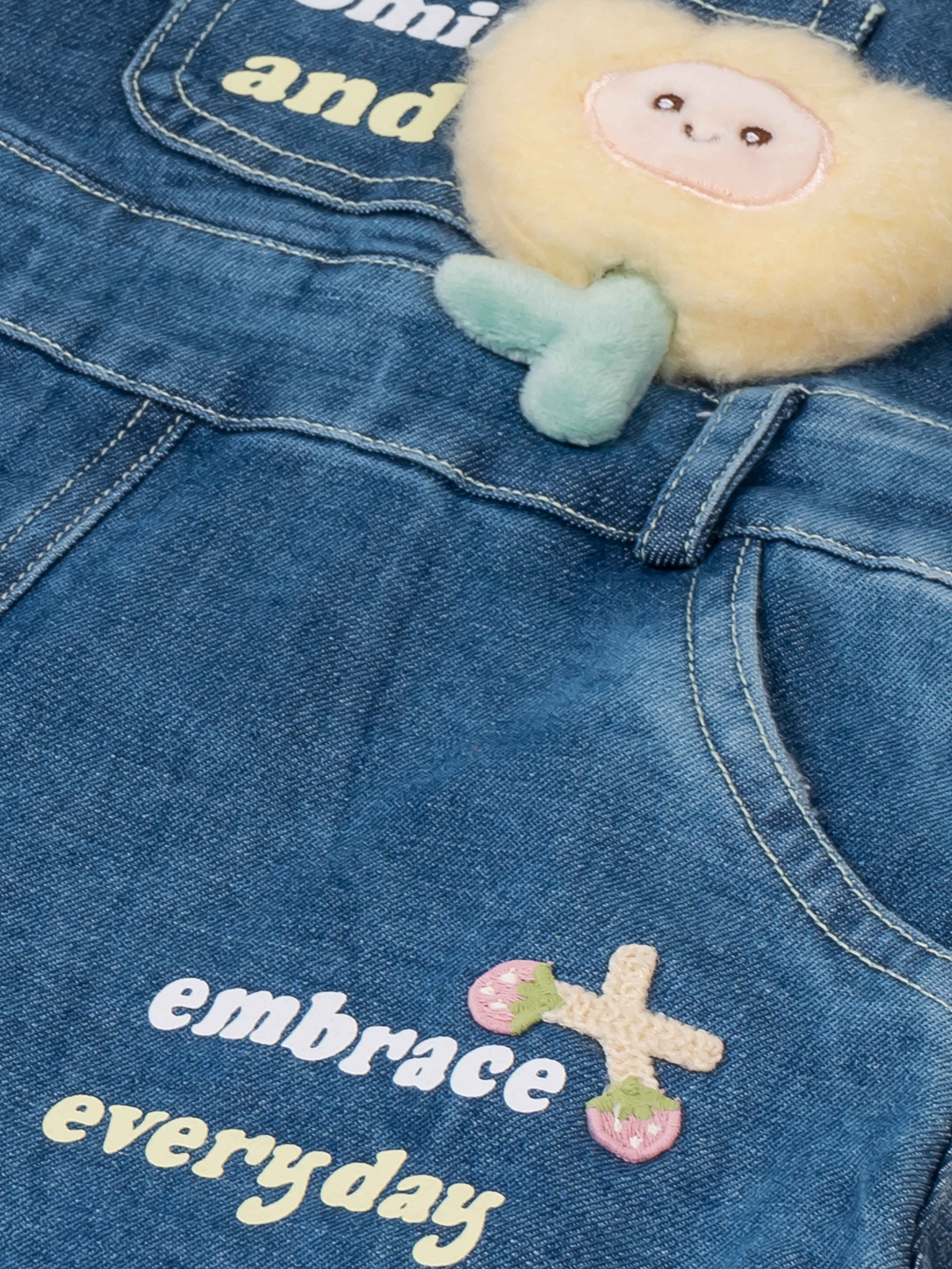 Girls Casual Denim Dungaree Set