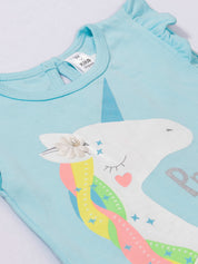Toddler Girls Unicorn Princess Ruffle Dress – Flutter Sleeve Tiered Frock Outfit