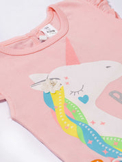 Toddler Girls Unicorn Princess Ruffle Dress – Flutter Sleeve Tiered Frock Outfit