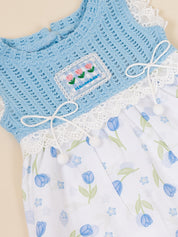 Baby Girls Sleeveless Floral Frock  with Panty Set
