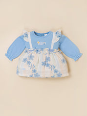 Baby Girls Floral Print Frock Top with Bottom Set