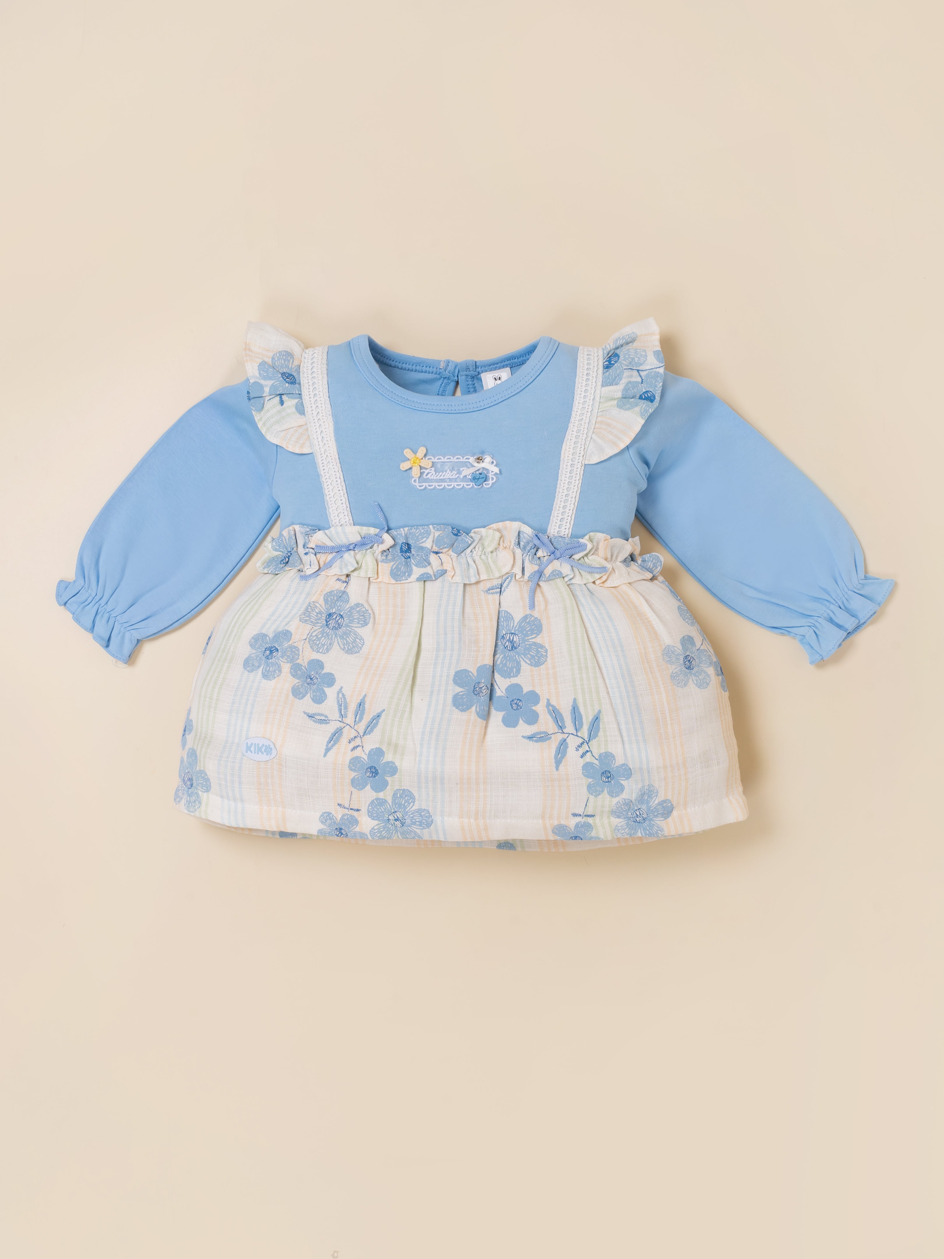 Baby Girls Floral Print Frock Top with Bottom Set