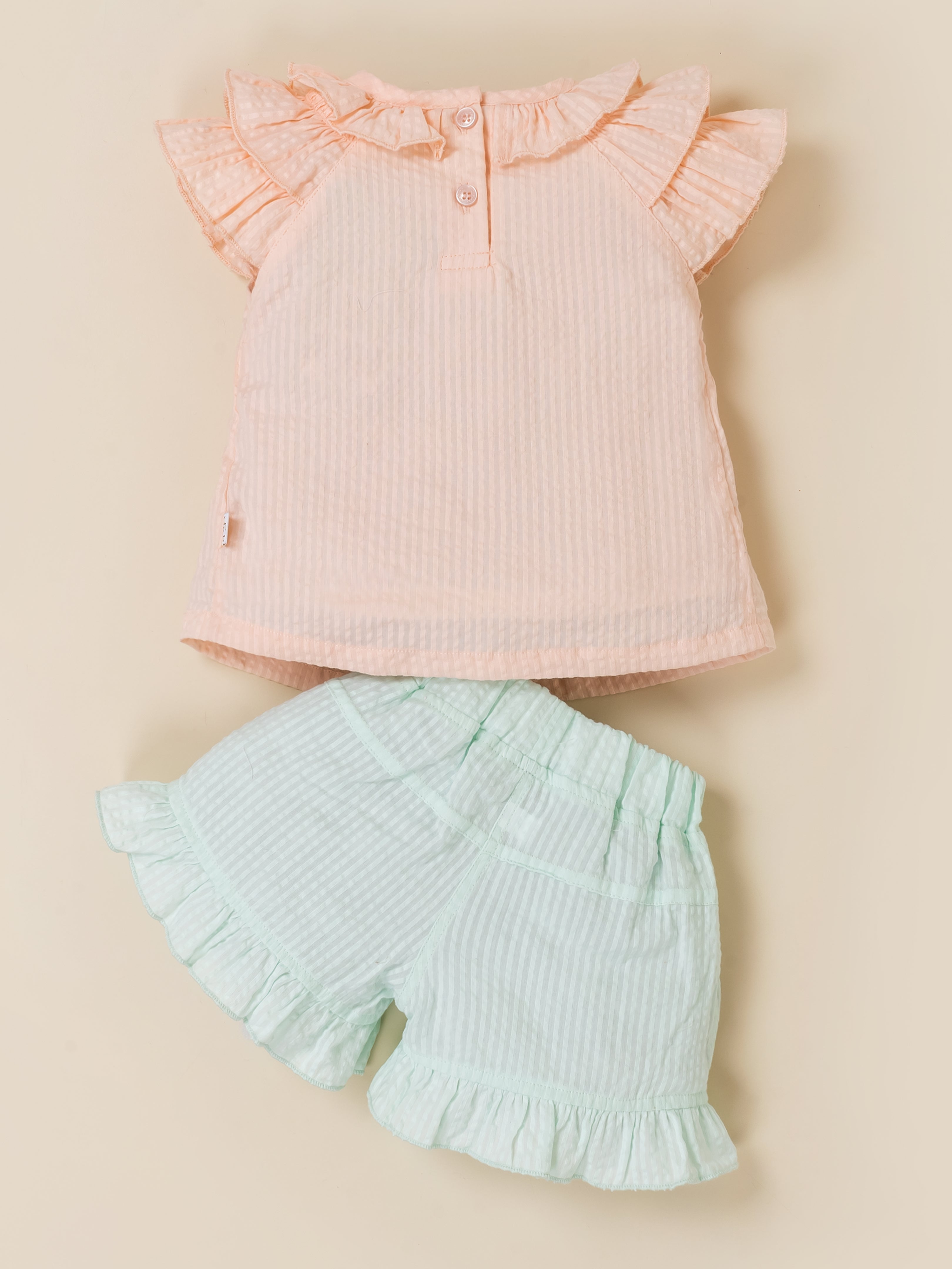 Toddler Girls Embroidered Ruffle Top and Shorts