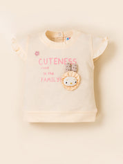 Baby Girl Cotton Top & Printed Shorts Set