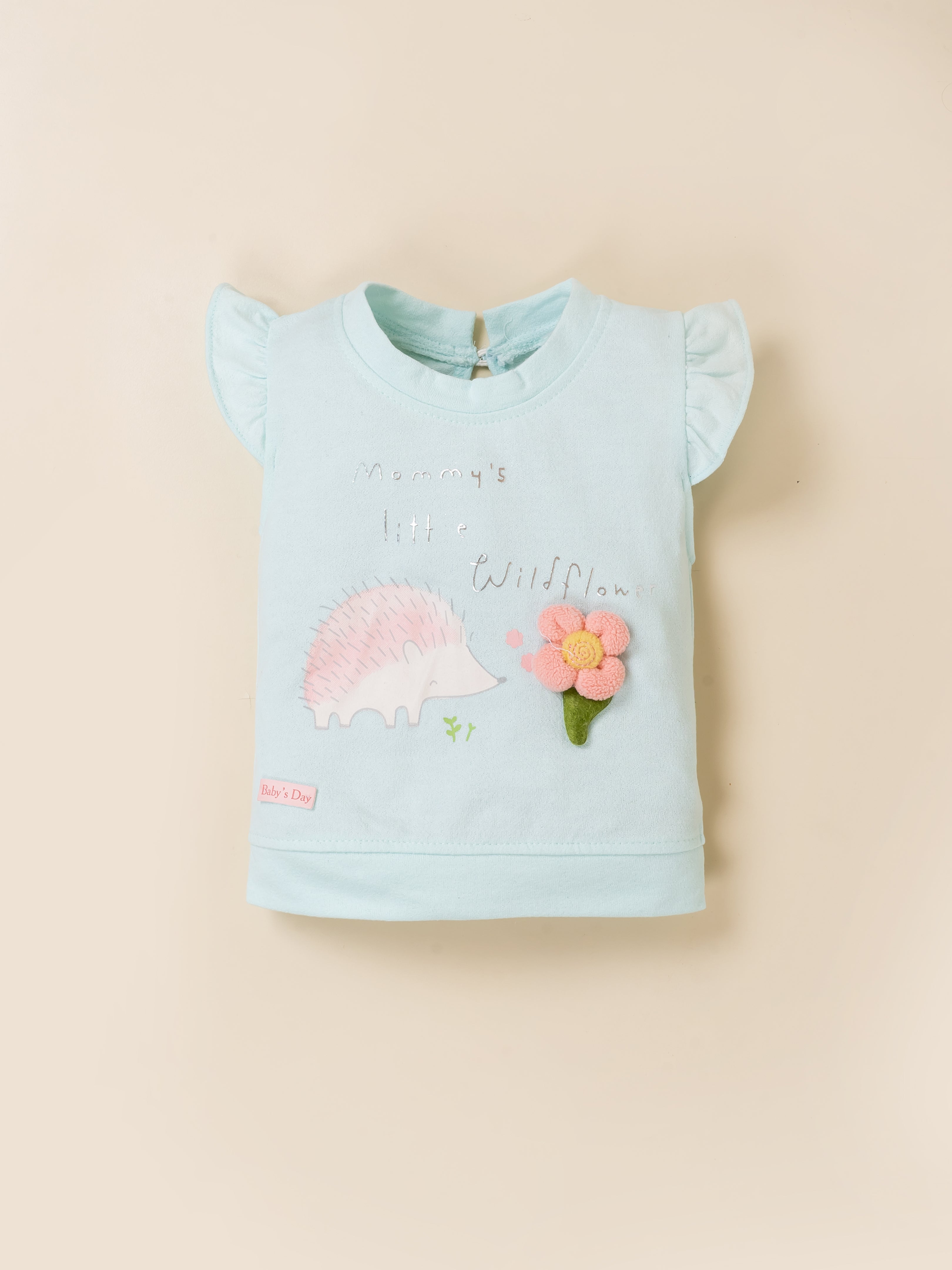 Floral Applique Top & Shorts Set for Girls