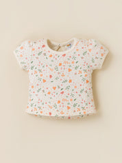 Baby Girls 2-Piece Striped Dungaree Dress & Floral Top Set