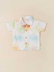 Baby Boys' Pastel Elephant Print Shirt and Suspender Set