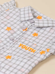 Toddler Girl Top and Skirt Embroidered Check Set
