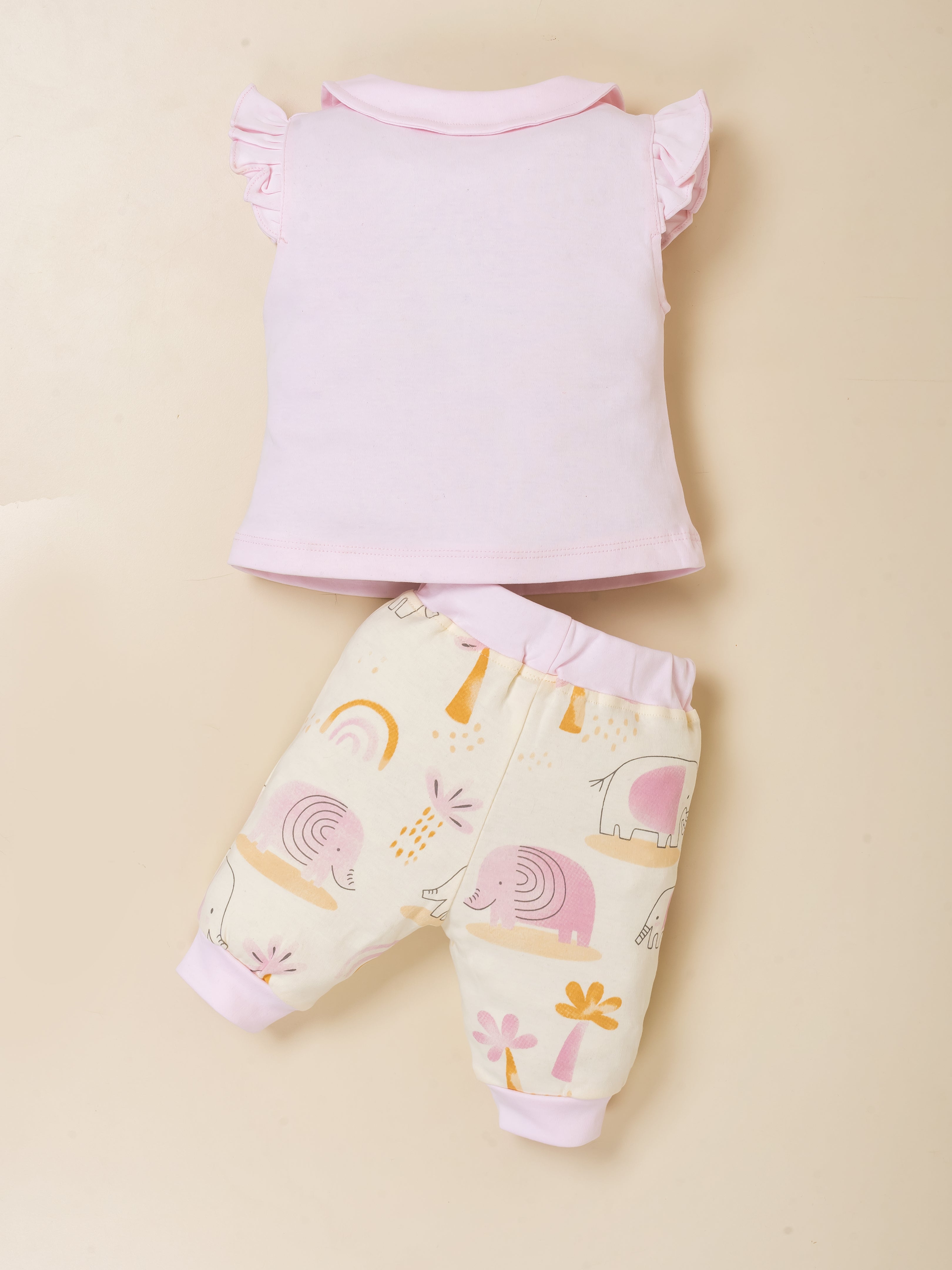 Infant Girl Cotton Top, Bodysuit and Pant Set
