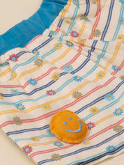 Baby Girl Cord Top & Printed Shorts Set