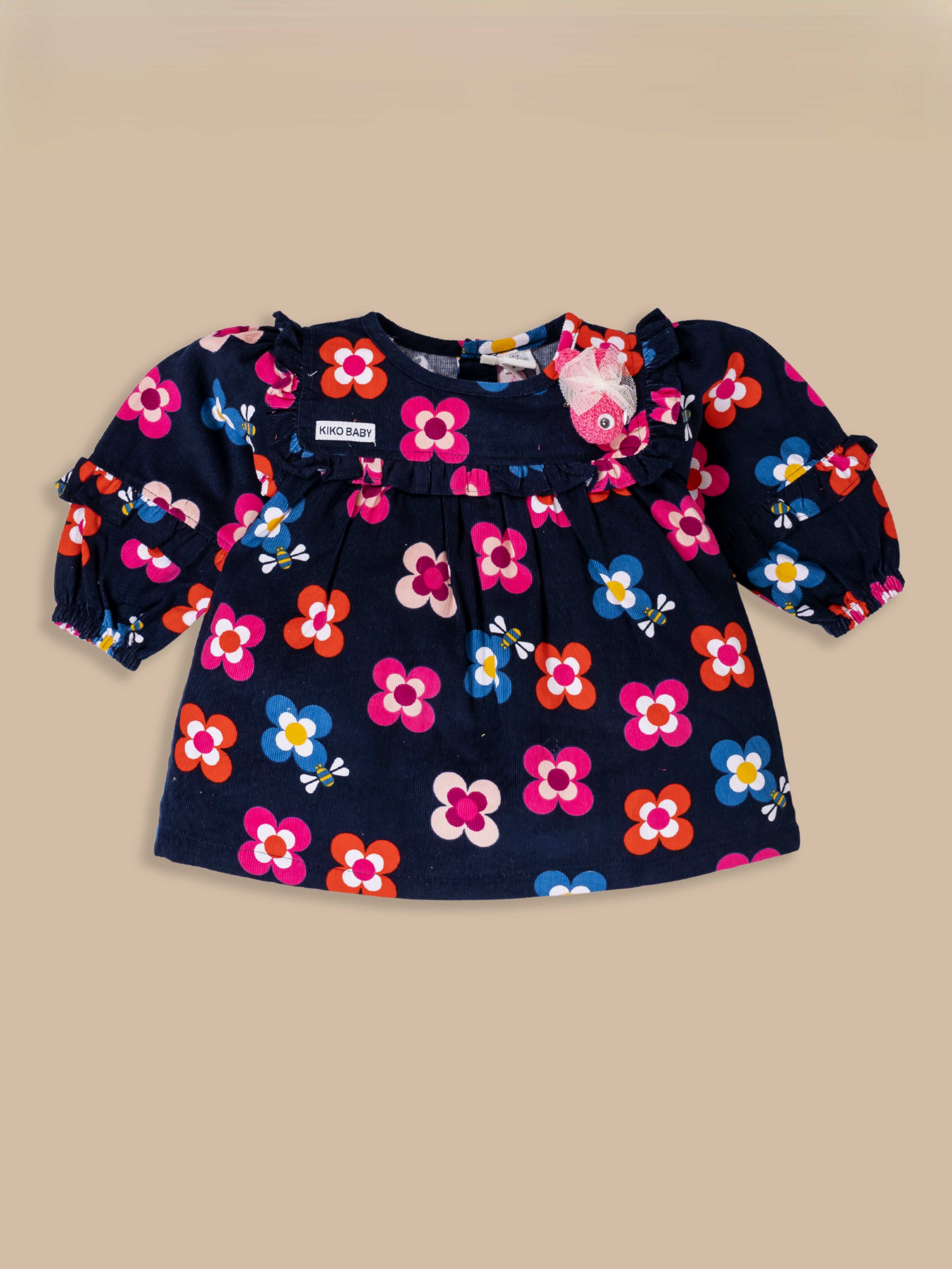 Baby Girls Casual Floral Printed Full Top & Pant