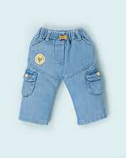 Peplum Top & Denim Cargo Pants Set