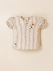 Girls Striped Top & Shorts Clothing Set