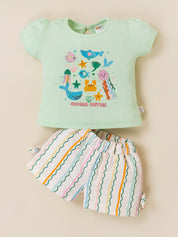 Baby Girls 2-Piece Ocean Shorts Set