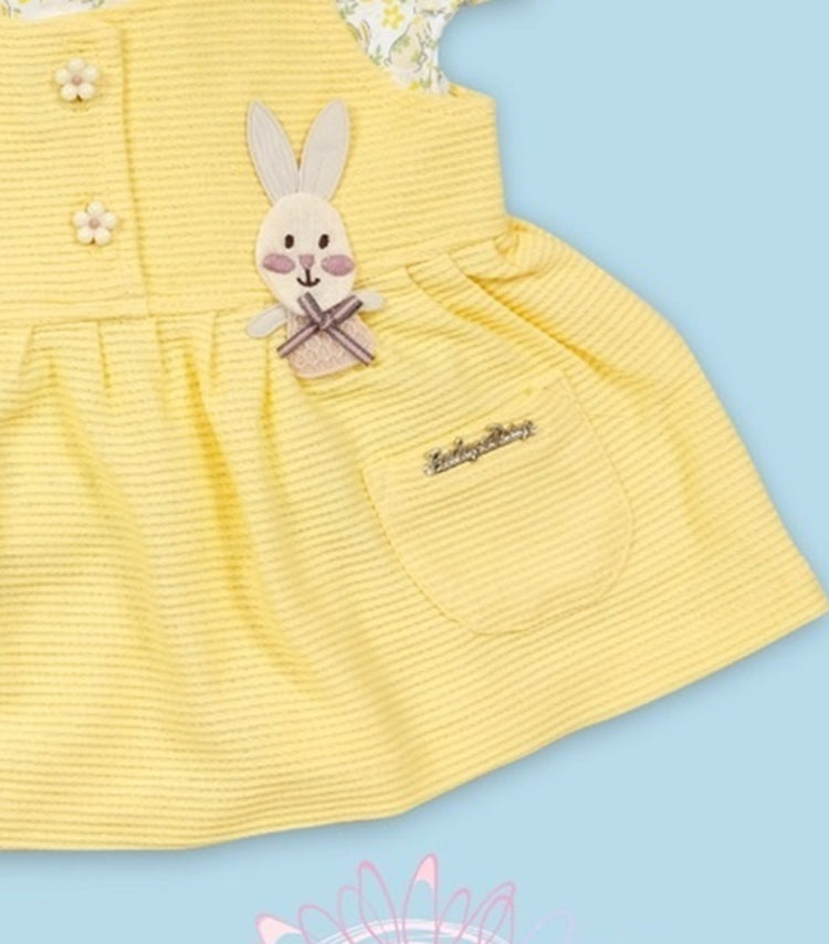 Baby's Day Infant Girls Printed Cotton Dungaree With Top & Brief