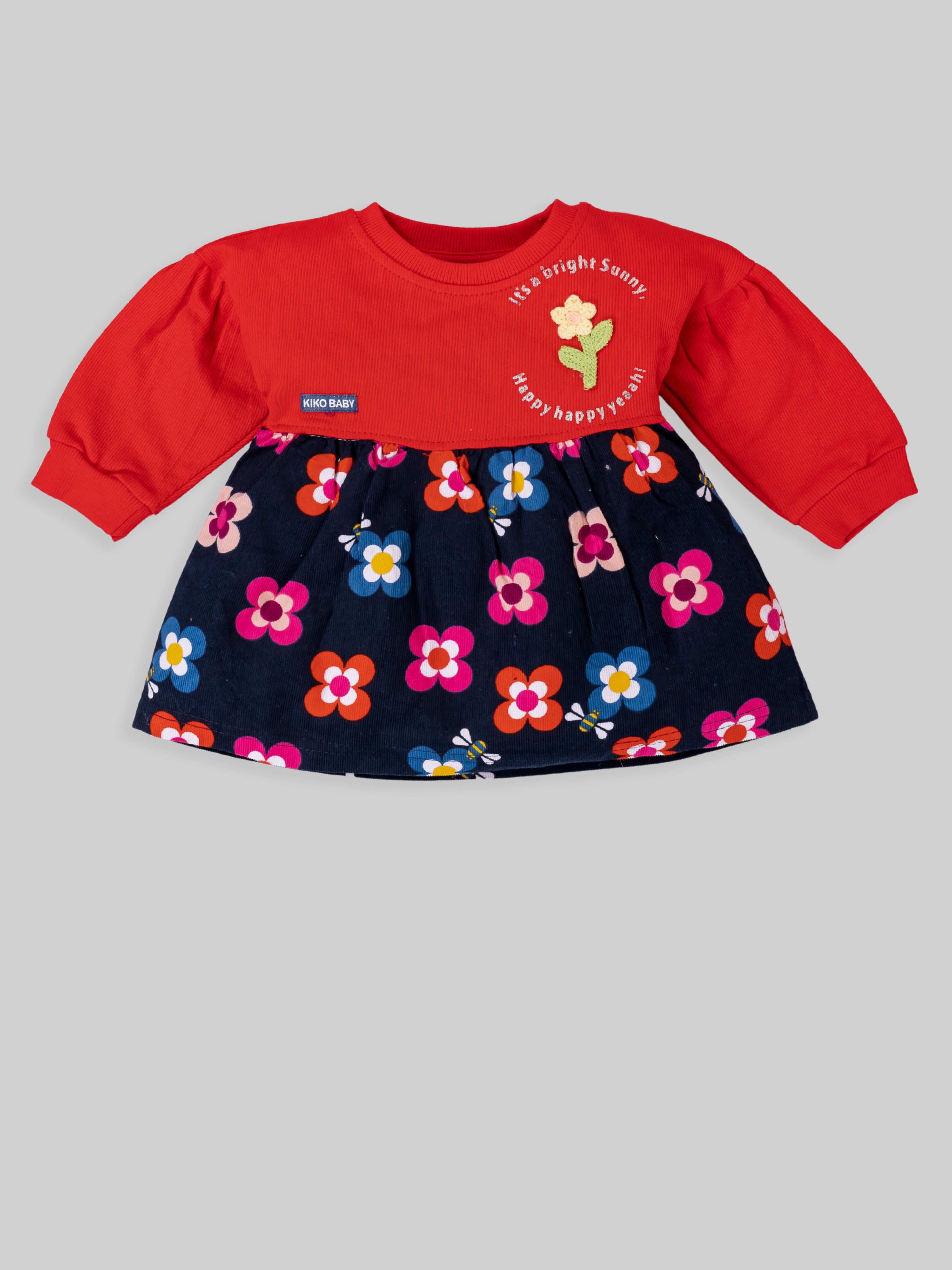 Baby Girls Casual Floral Printed Full Top & Pant