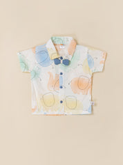 Baby Boys' Pastel Elephant Print Shirt and Suspender Set