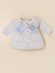 Baby Girls Floral Print Top with Knit Vest & Bottom Set