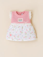 Baby Girls Sleeveless Floral Frock  with Panty Set