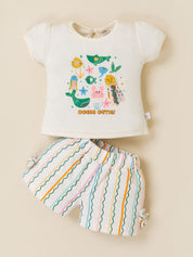 Baby Girls 2-Piece Ocean Shorts Set