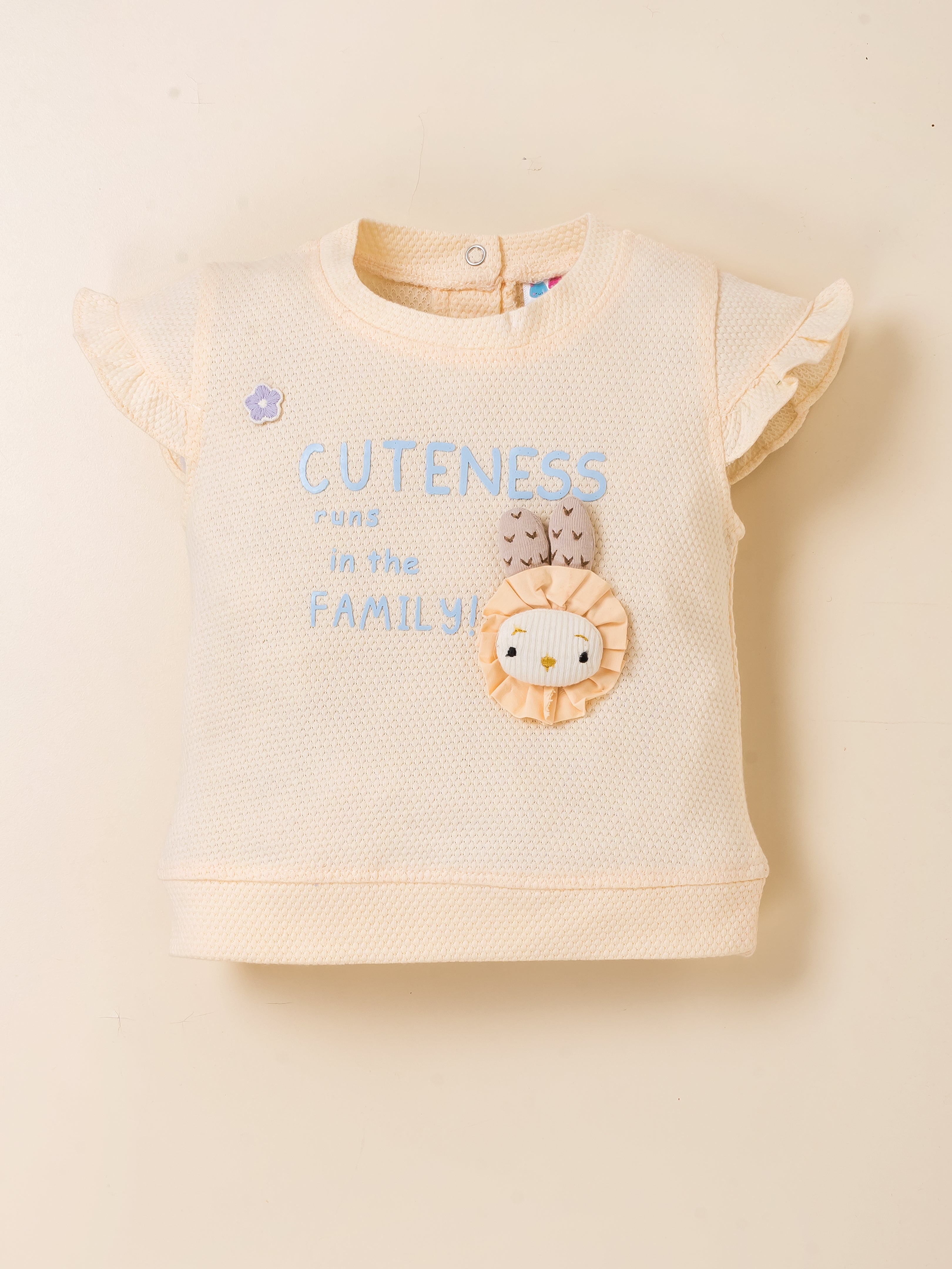 Baby Girl Cotton Top & Printed Shorts Set