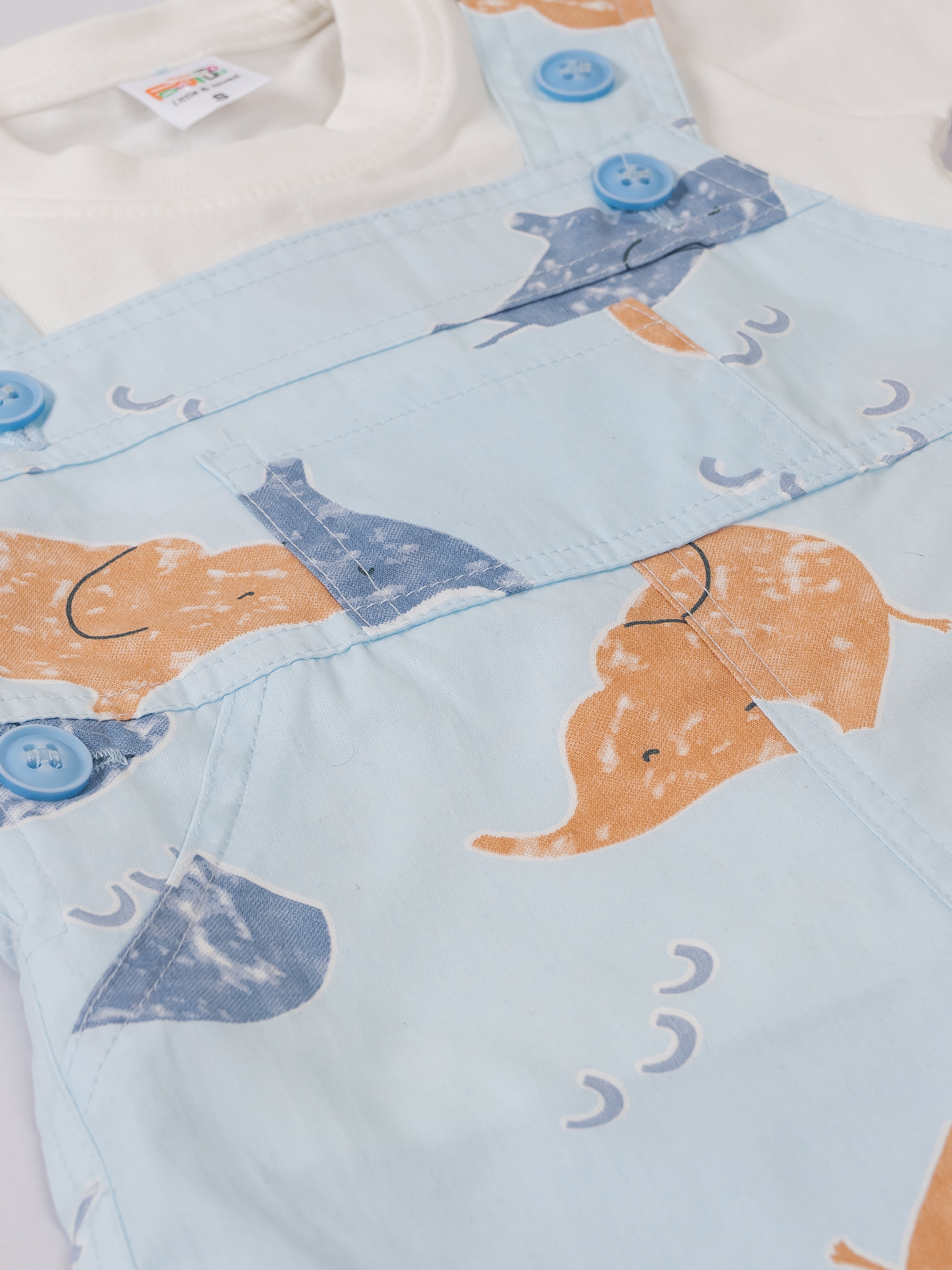 Printed  Dungree For Baby Boys