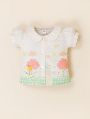 Baby Girls Printed Shirt & Shorts Outfit