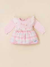 Baby Girls Plaid Frock Top with Leggings Set