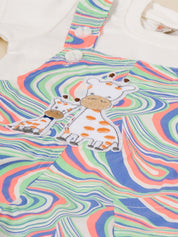 Toddler Boys’ Psychedelic Swirl Giraffe Overall Set