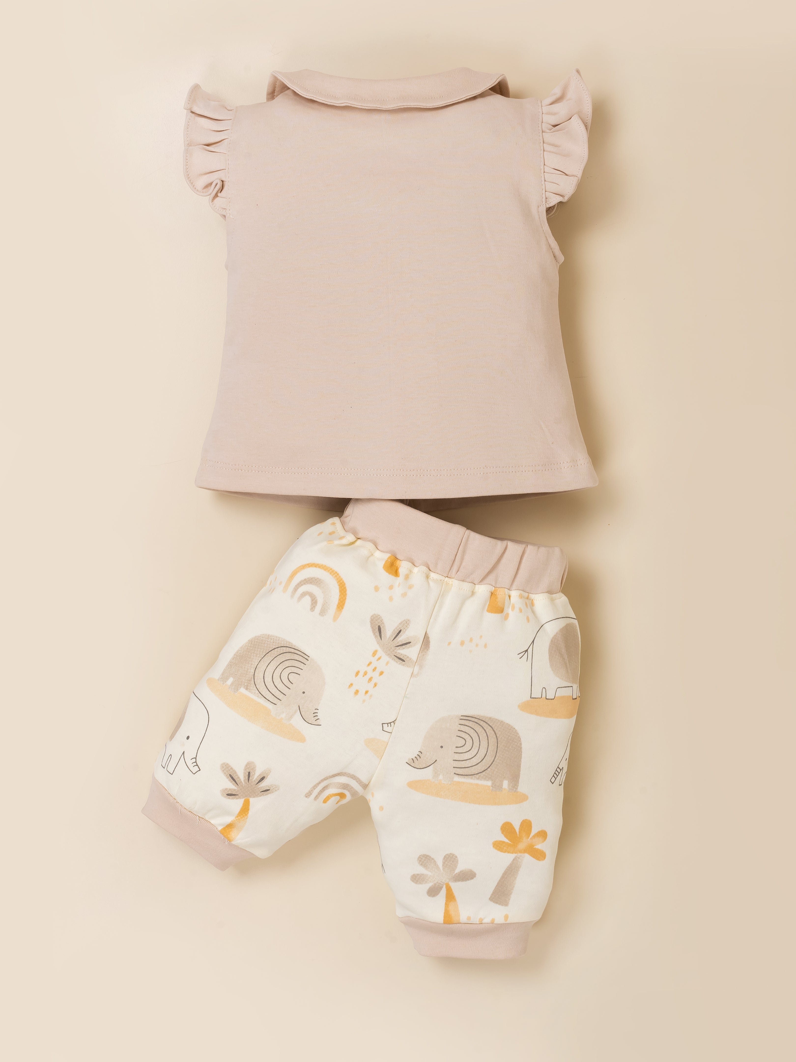 Infant Girl Cotton Top, Bodysuit and Pant Set
