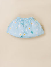 Toddler Girls Printed Skirt with Applique Top Set