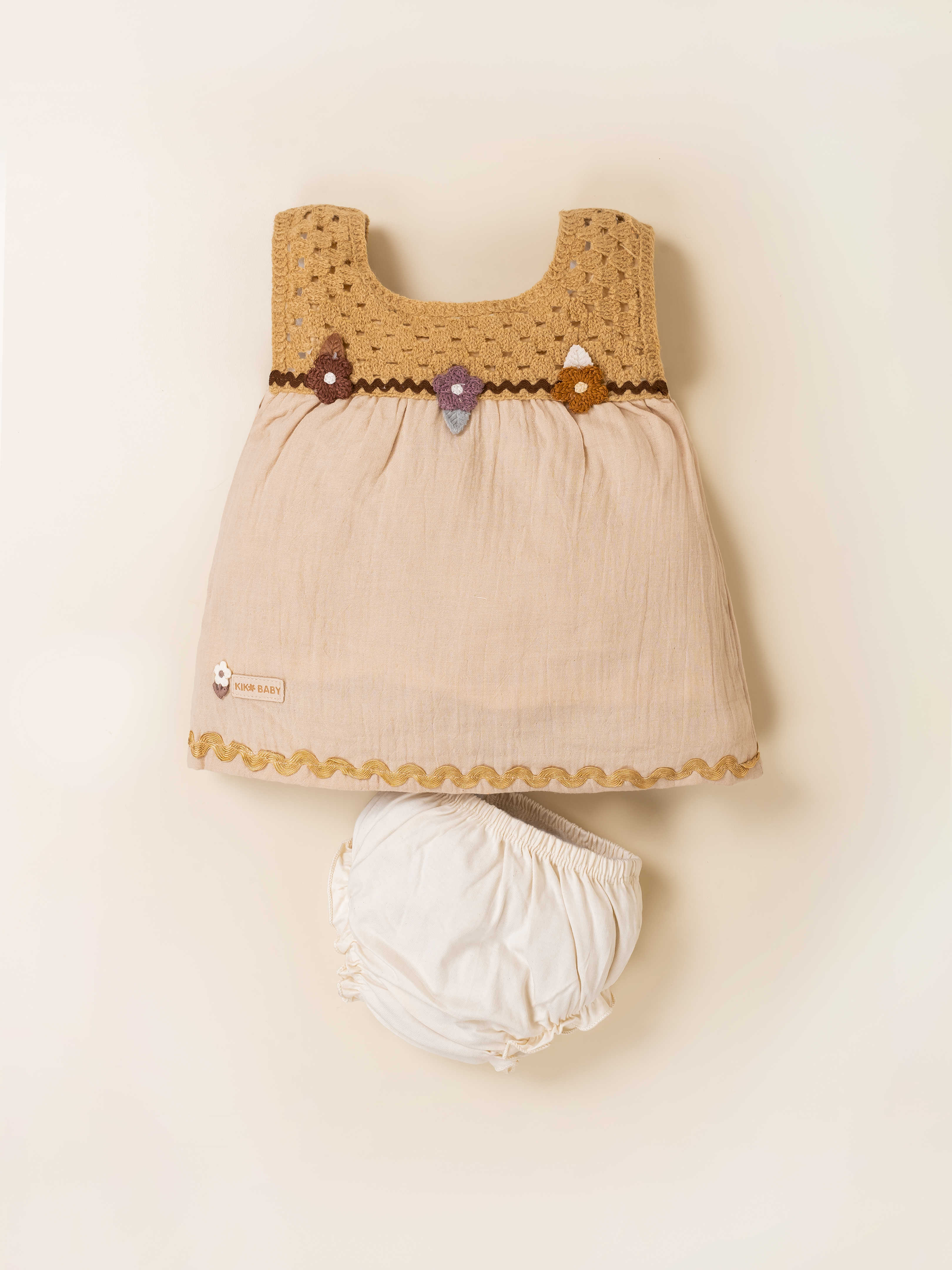 Girls Fancy Crochet Frock with Panty