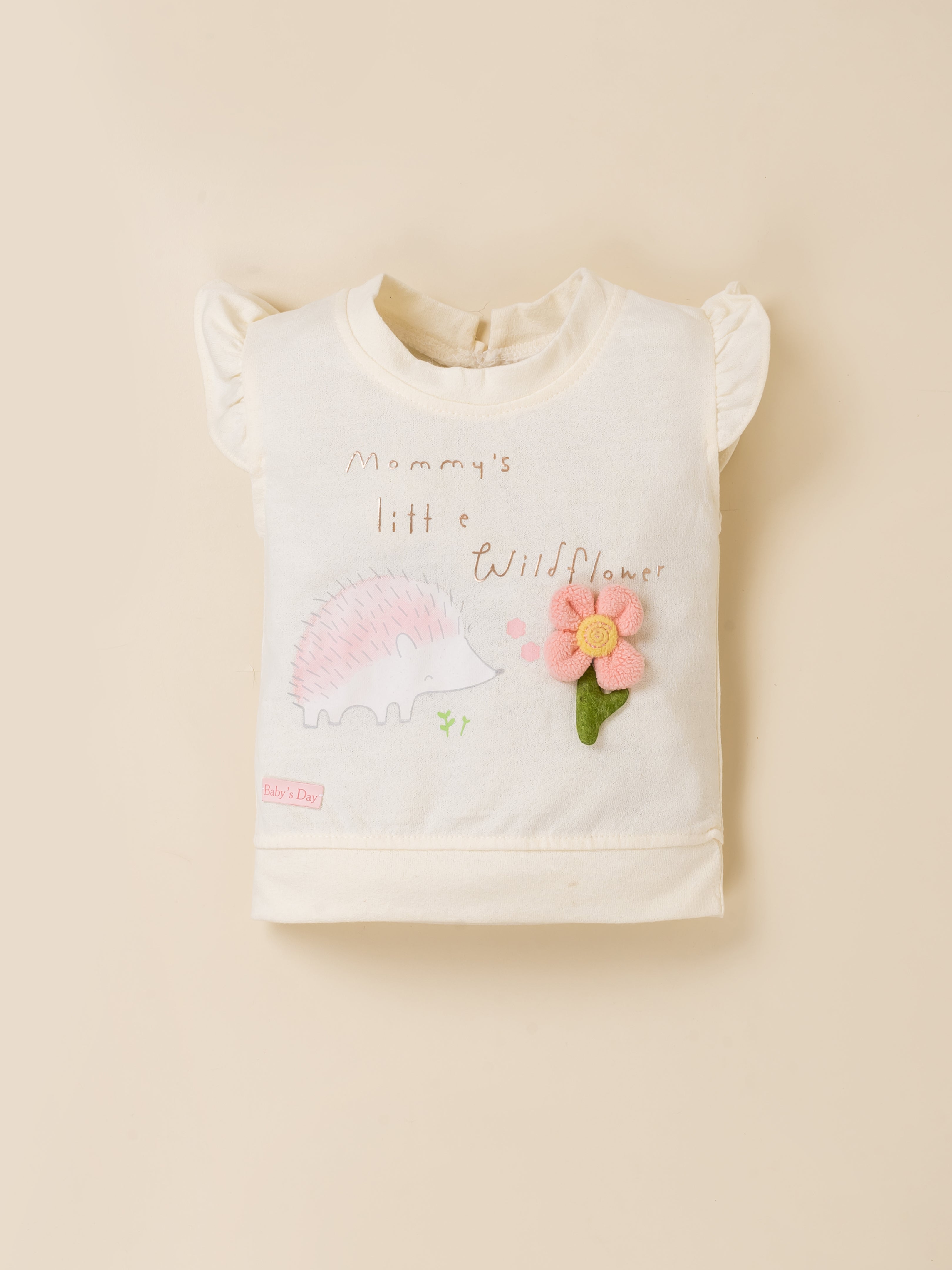 Floral Applique Top & Shorts Set for Girls