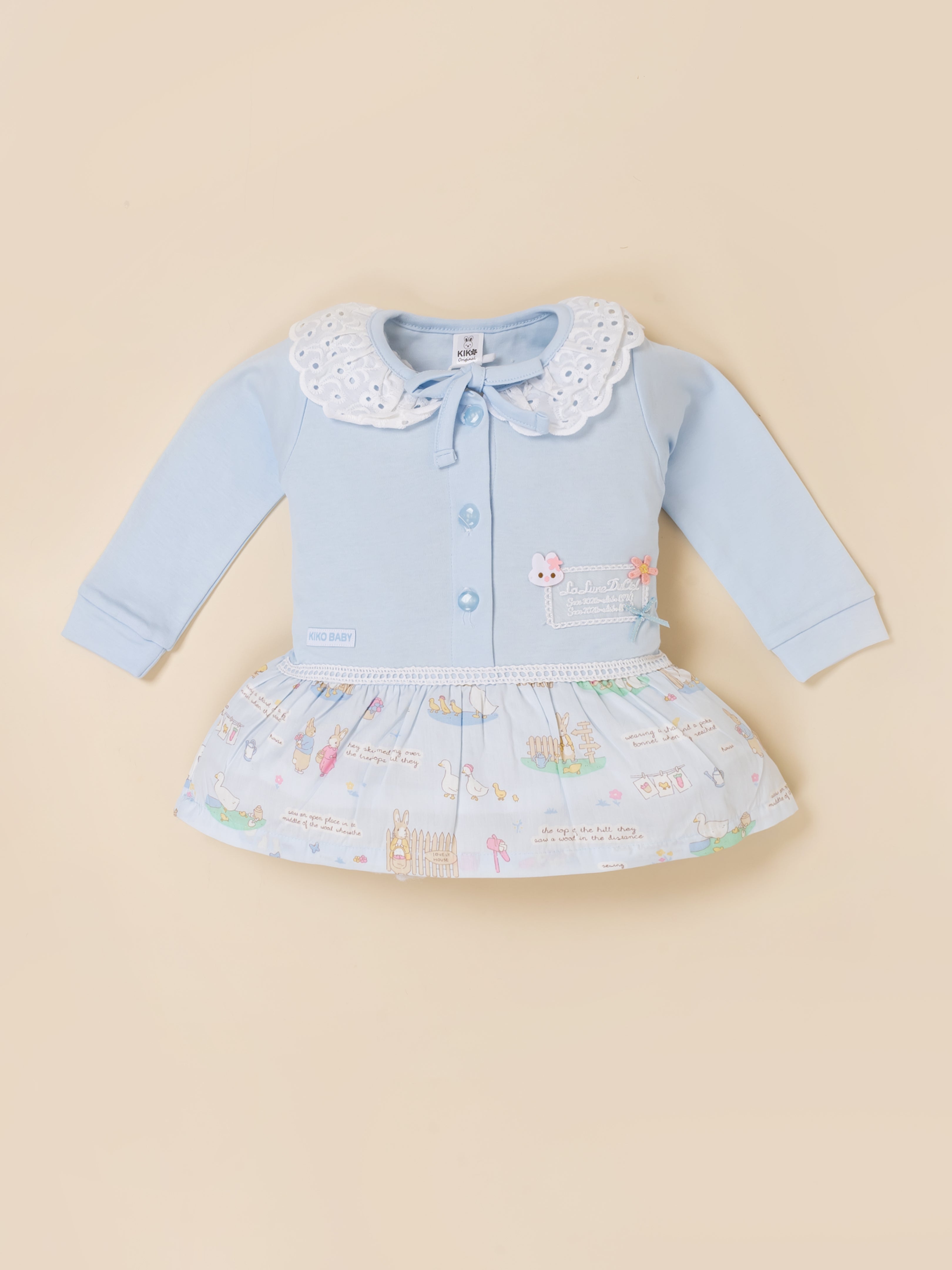 Baby Girls Full Sleeve Frock Top & Bottom Set