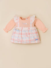 Baby Girls Plaid Frock Top with Leggings Set